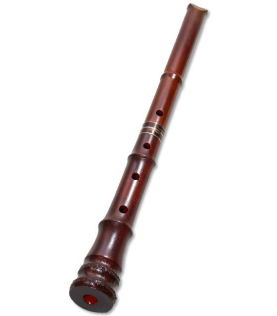 蝴蝶宝 尺八 紅紫檀 曲管 節あり 継ぎ手あり 小根付 2尺1寸正律管 0159