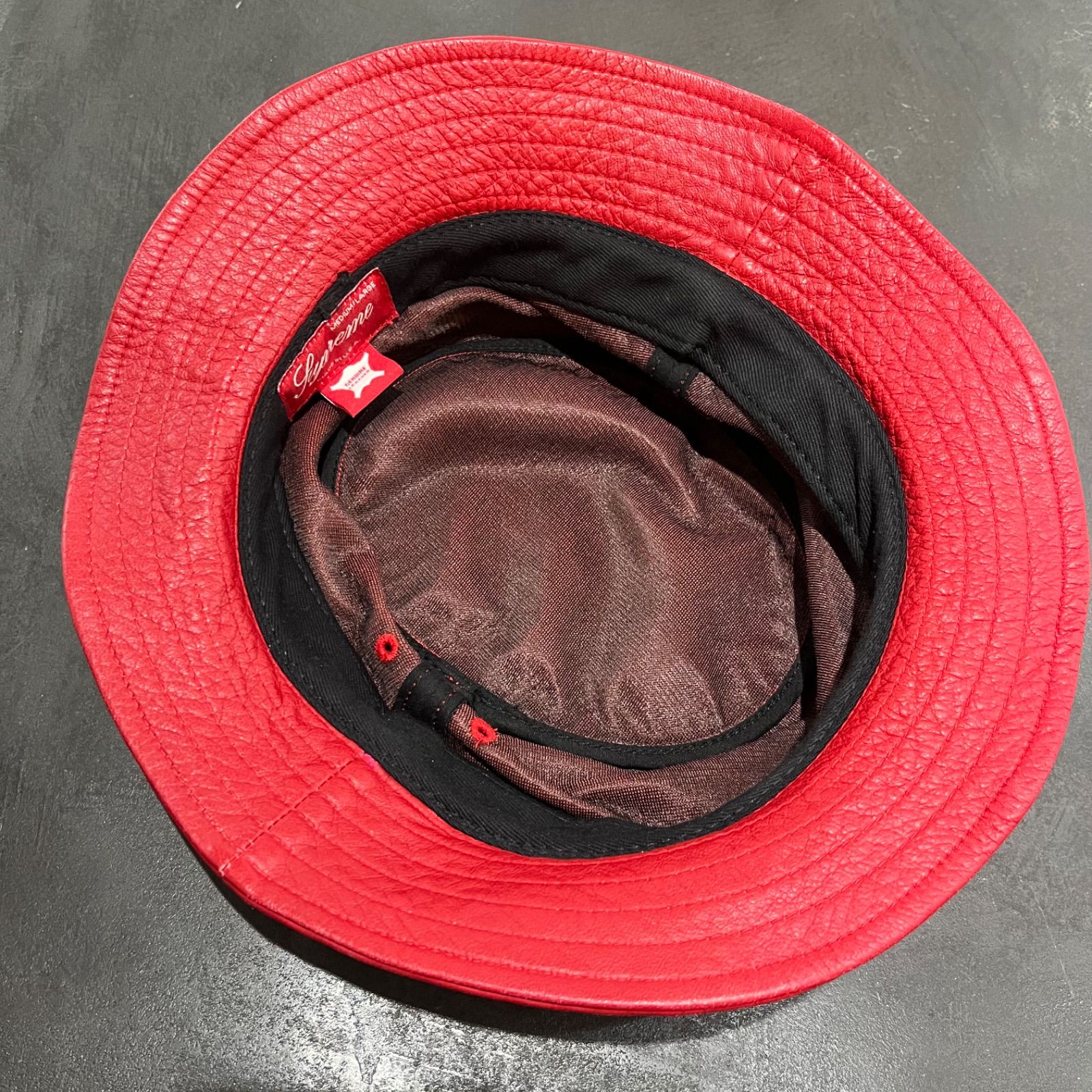 SUPREME Leather Crusher レザークラッシャーバケットハット 帽子