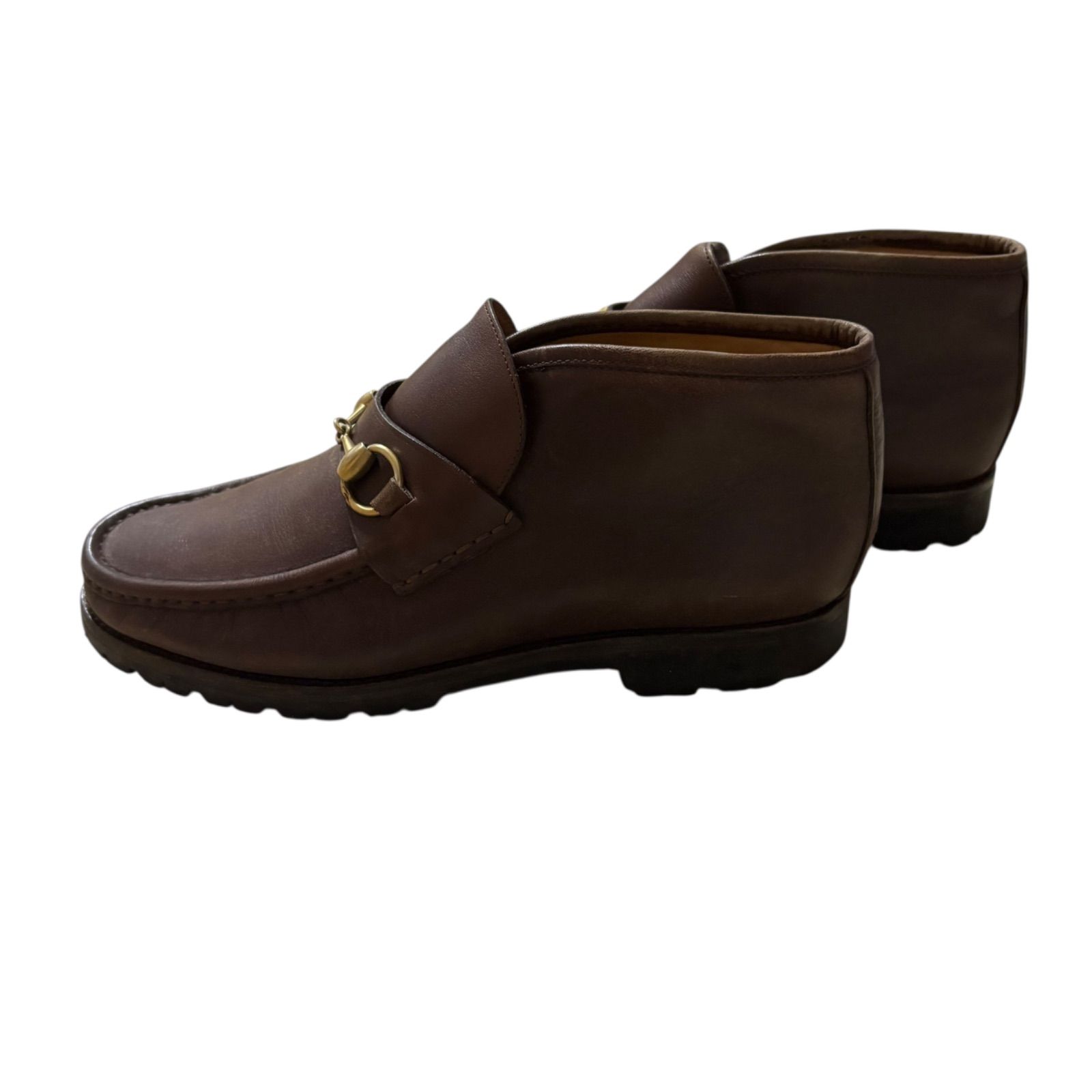 GUCCI グッチ　ローファー　ブラウン　ゴールド金具 GUCCI グッチ ローファー ホースビット レザー ダークブラウン