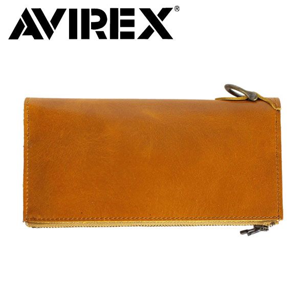 AVIREX (アヴィレックス) AVX1805 2つ折り スナップボタン レザーロングウォレット 全3色 73-キャメル