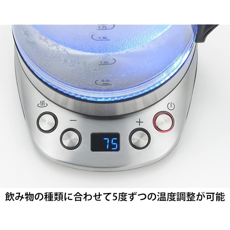 タマハシ Tamahashi サスティア 温度調整ガラス電気ケトル 1.7L SUS-02 1 WWW_KANDAIZUMI_COM