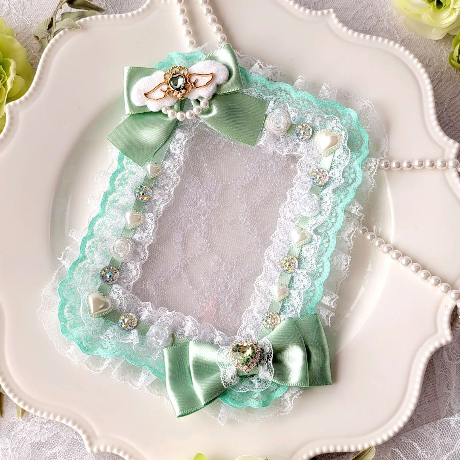 こうちゃ 硬質デコケース グリーン 硬質ケース 硬質デコケース デコ硬質ケース ミントグリーン ライト