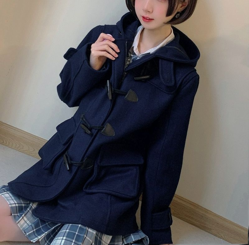ダッフルコートアウタートップスレディース中学生女子厚手冬ロングコートスクールコート高校生学生ロングコートフード付き