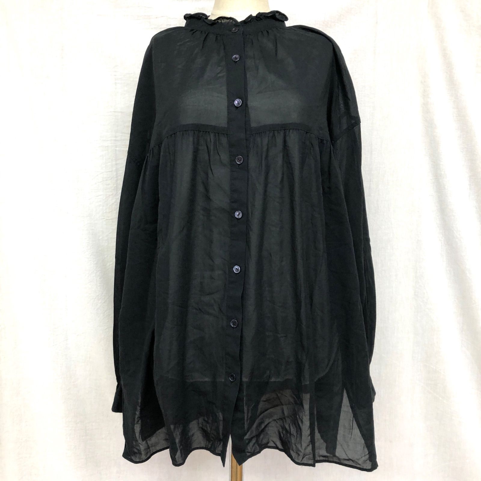 Spick&Span スピック&スパン 23AW シアーフリルカラーブラウス 