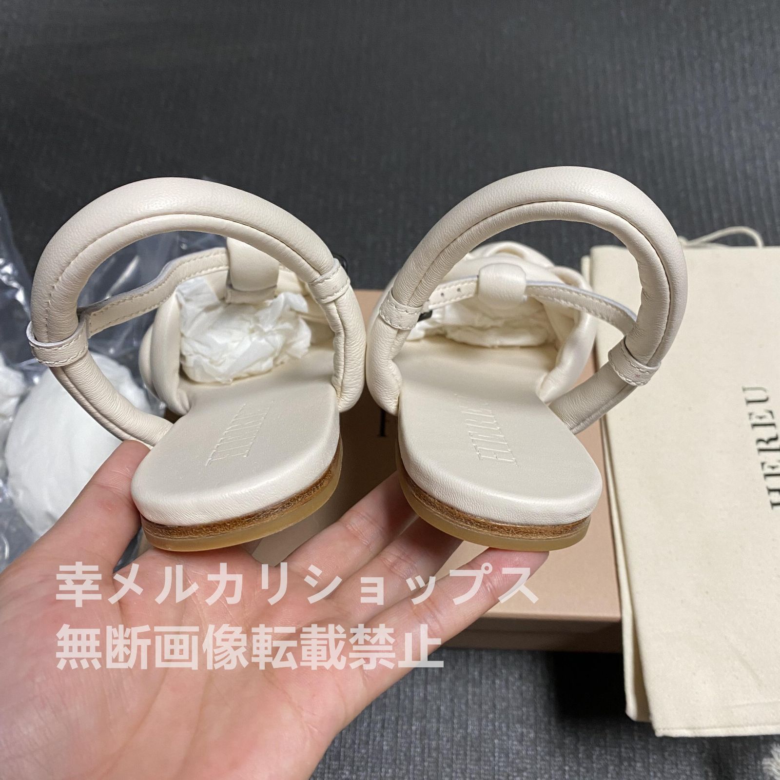 HEREU CABERSA レザー サンダル ストラップ 編み込み へリュー 