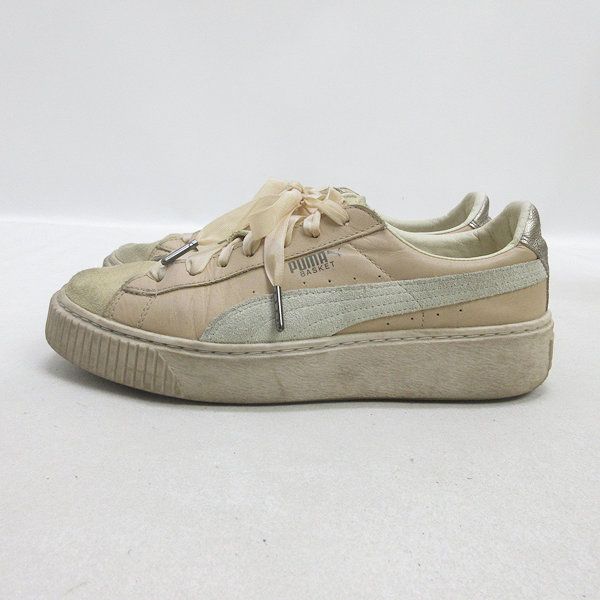 G■【25.5cm】プーマ/PUMA プラットフォームアップレザースニーカー/36493401■ピンク/LADIES/22【中古】■