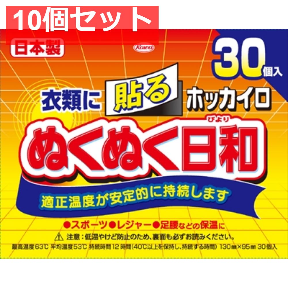 ホッカイロ ぬくぬく日和 貼るレギュラー30個 10個セット