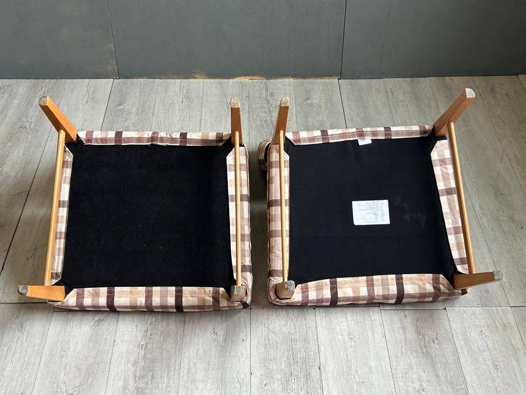 北欧風 シンプル チェック柄 ダイニングチェア 椅子 2脚セット NZ