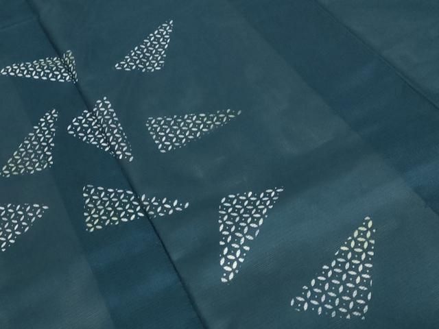 平和屋着物＊夏物 訪問着 絽 幾何学文様 洗える着物 AABB5841st