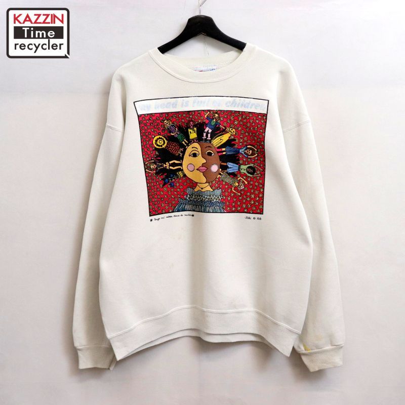 80s USA製 vintage Hanes キキスアレス アート スウェット トレーナー