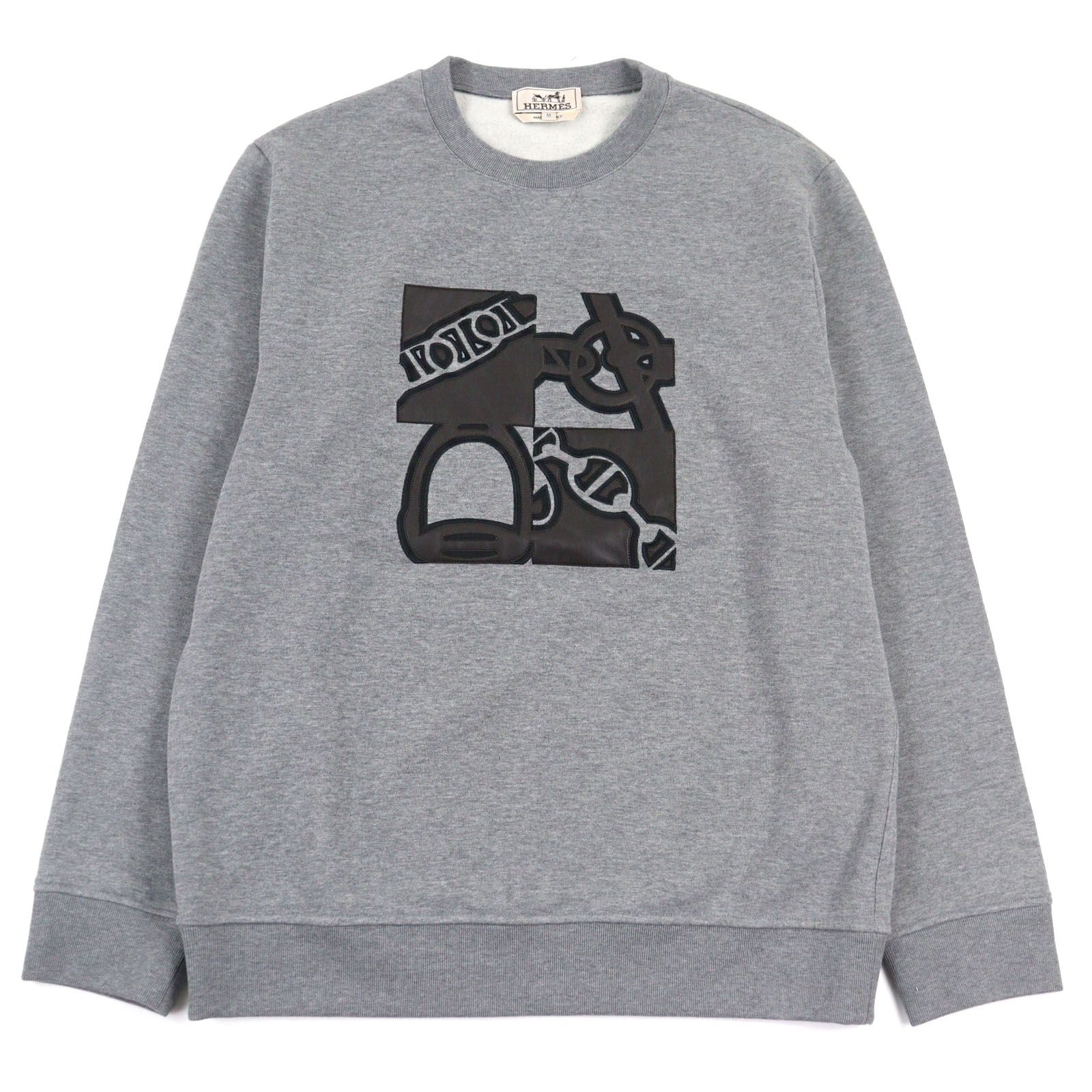 【HERMES 】エルメス llerie au Carre Tシャツ グレー エルメス Tシャツ Metallerie au Carre コットン メンズサイズ