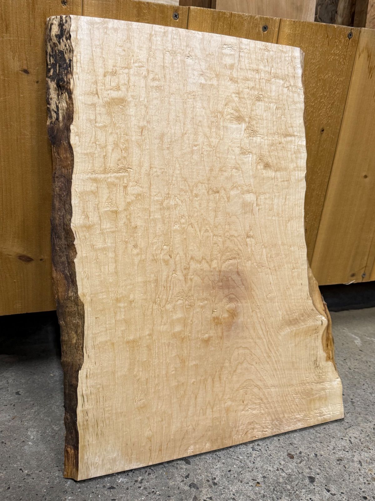 激泡杢 楓 カエデ 板 一枚板 無垢材 銘木 証明書 木工 DIY 素材