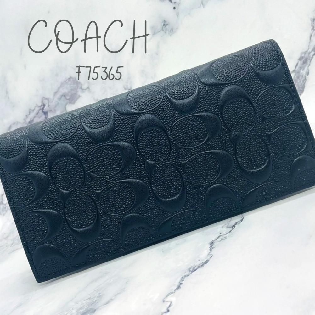 COACH 新品 メンズ 長財布 黒 【正規品】 F75365 エンボス - SmileShop