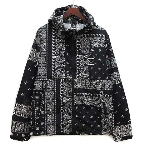 エフシー ルブリストル F.C.Real Bristol FCRB ペイズリー バンダナ 上下 セットアップ ブルゾン ショーツ ショートパンツ 黒 ブラック M