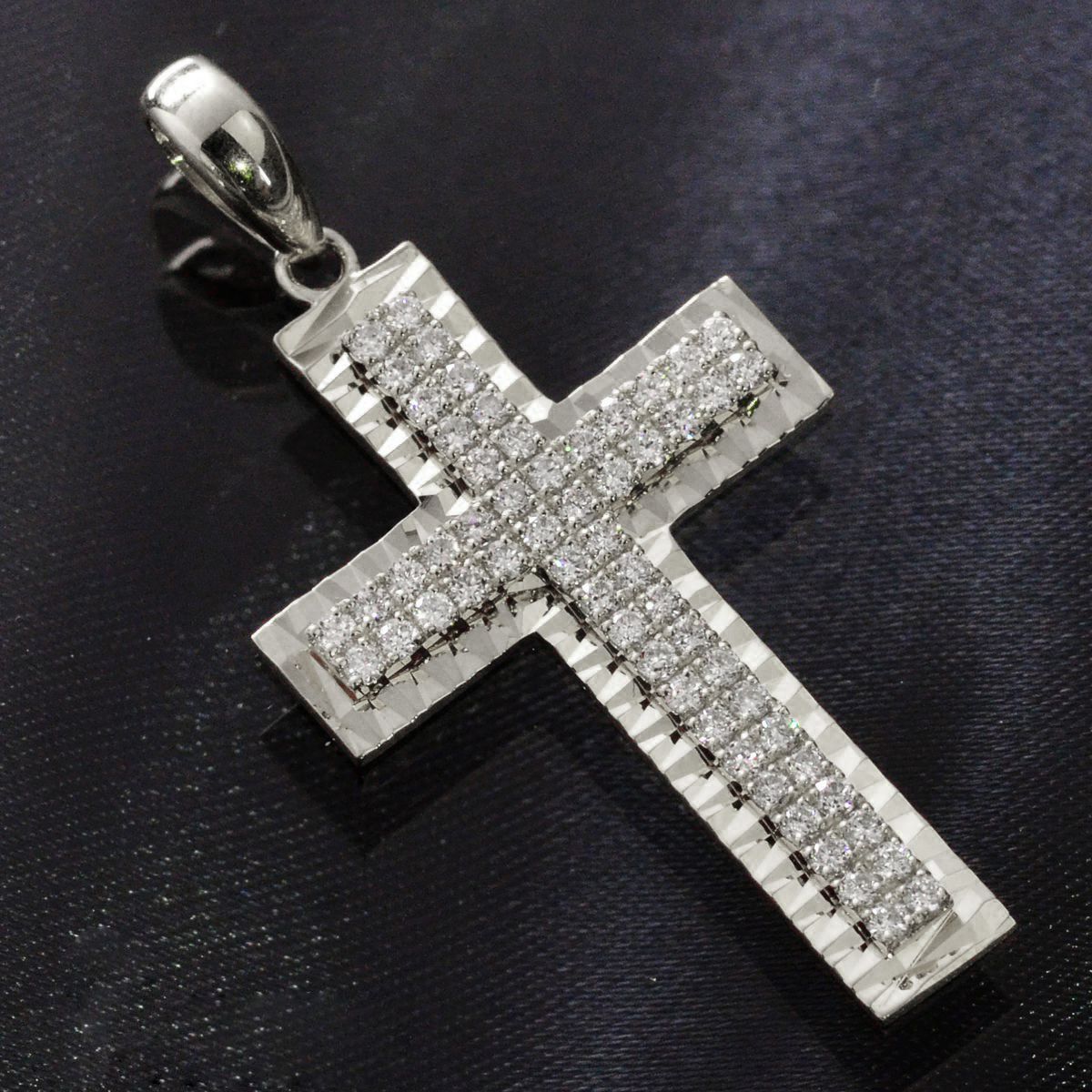 ペンダントトップ メンズ 18金 K18WG ホワイトゴールド ダイヤモンド 