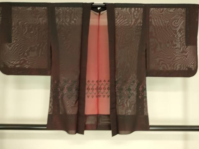 平和屋着物▽羽織 スリーシーズン 春夏秋 塵除け 紗 舞花文 正絹 DAAS0599az