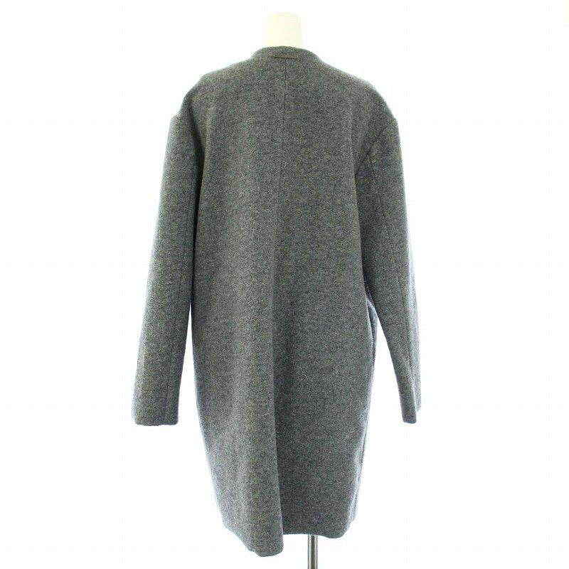 アルマーニエクスチェンジ A/X ARMANI EXCHANGE Wool Coat ノーカラーコート ベルト アウター ミドル丈 ロング P グレー  6ZYK06 YNEXZ /TK