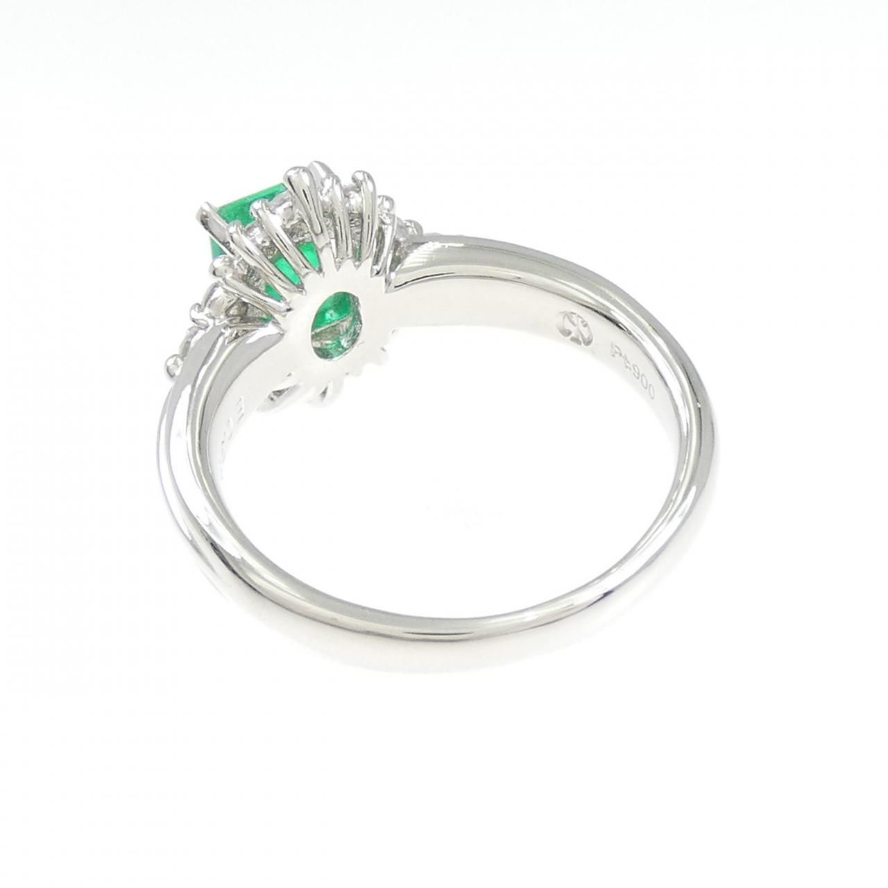 PT900 エメラルド ピアス 0.62CT ダイヤモンドピアス あすつく PT900