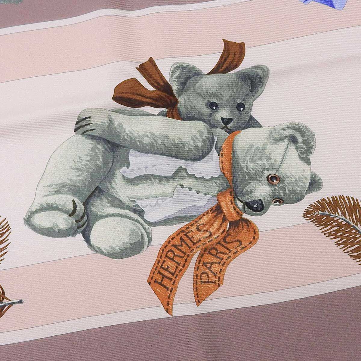 希少】最終価格 HERMES シルク スカーフ 心の友 テディベアー