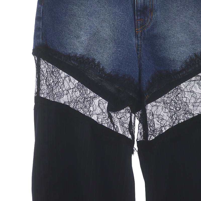 未使用プランクプロジェクトDenim Lace Blocking Pants36 Pre-Order】デニムレースブロッキングパンツ / Denim Lace