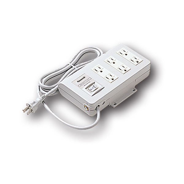 まとめ）パナソニック マグネット付OA電源タップ 3P・6個口 2.0m