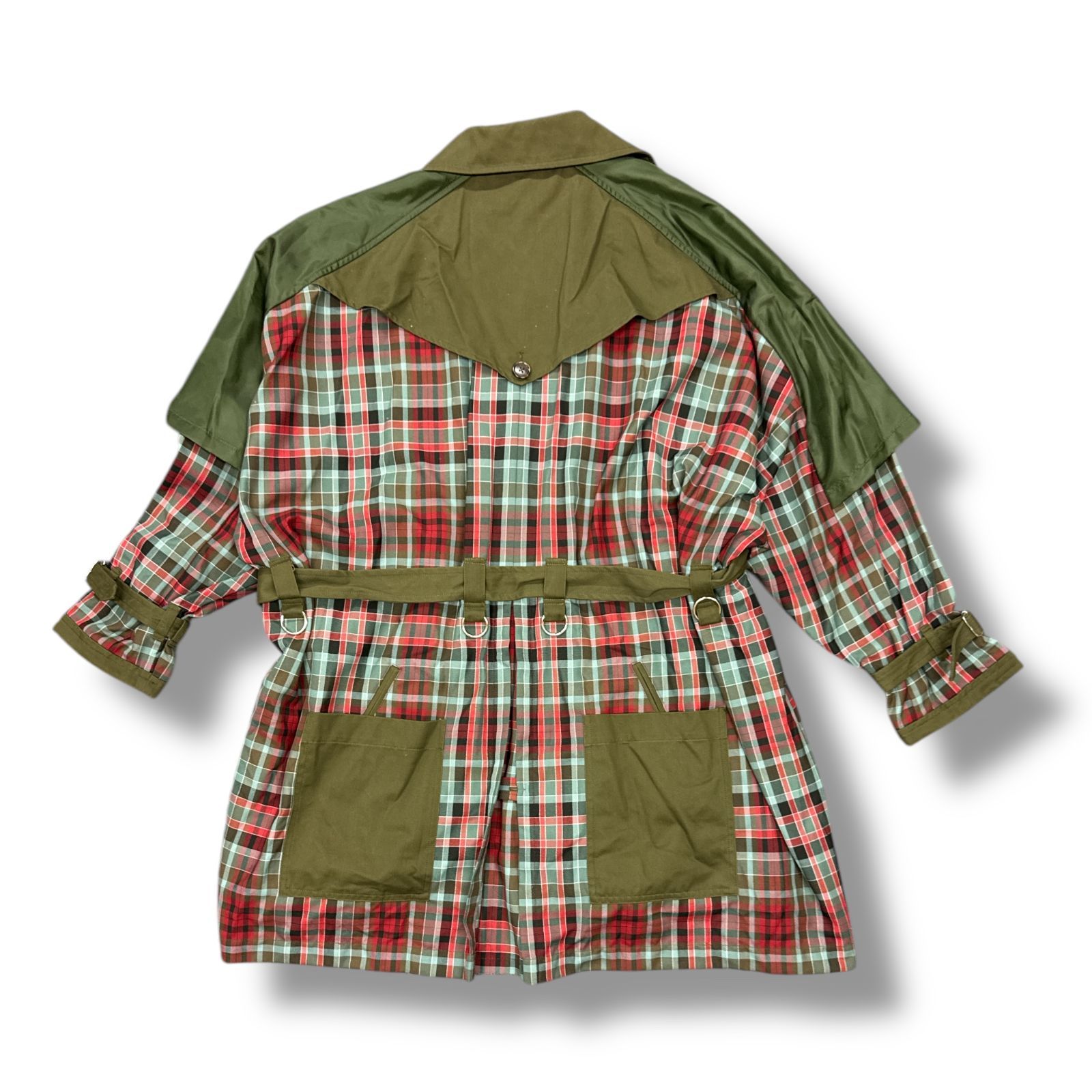 参考上代161700円 未使用品 KIDILL トレンチコート タータン