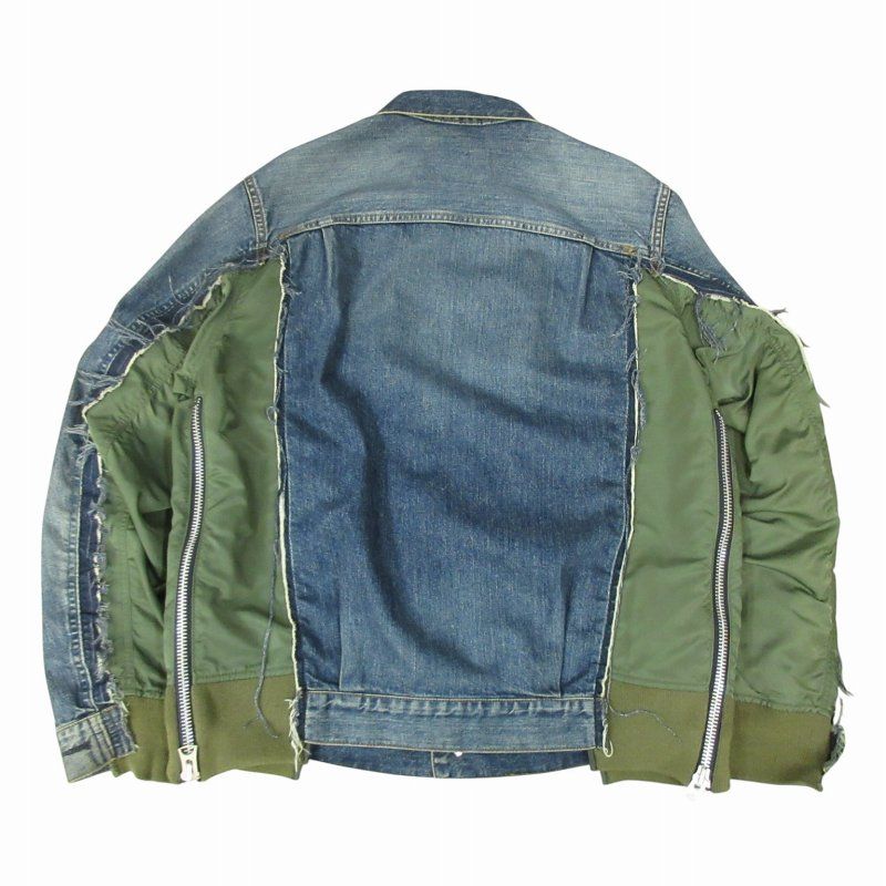 サカイ sacai Denim x Nylon Twill Jacket MA-1 ドッキングジャケット