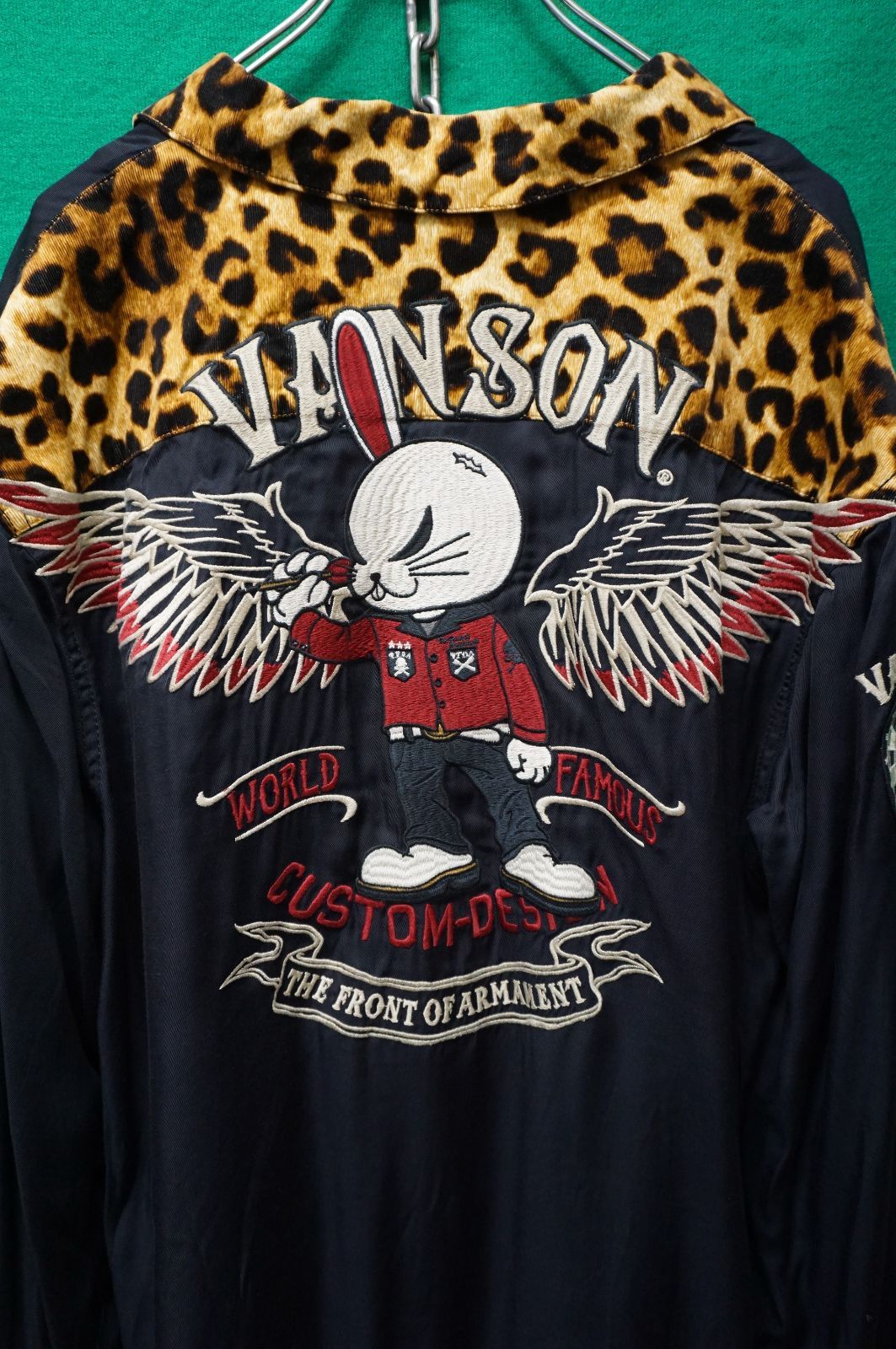 ✨美品✨【VANSON×T.F.O.A】ポロシャツ デスラビット 刺繍 XL VANSON×T.F.O.A デスラビット バイク 刺繍 長袖Tシャツ L