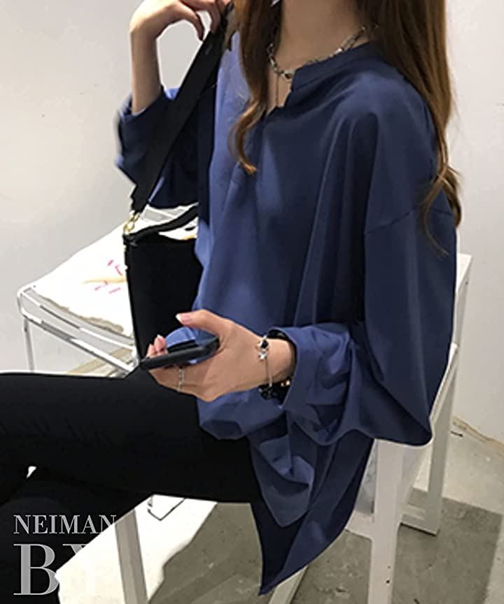 裾 ドレープ ブラウス プルオーバー スキッパー シャツ レディース M〜4XL