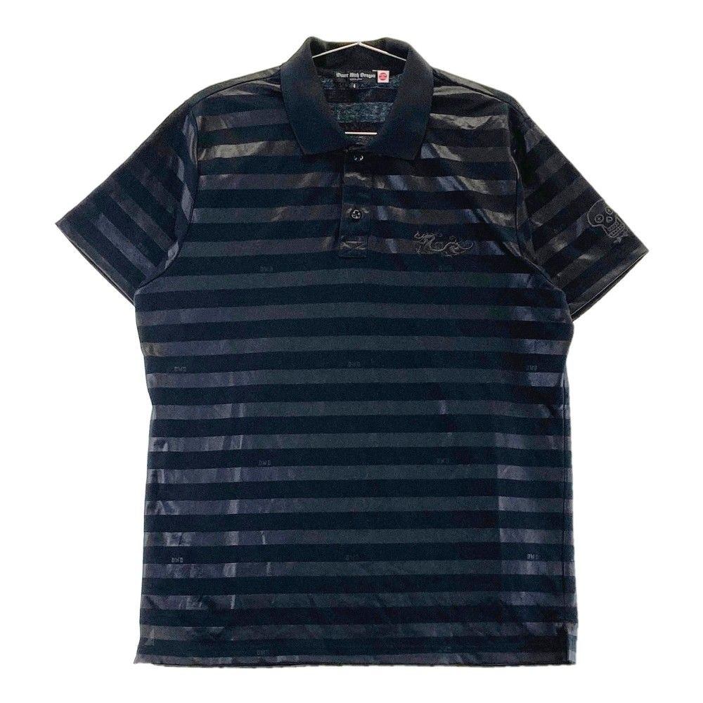 ダンスウィズドラゴン ポロシャツ 白×黒 パイル地 ブラック 4 ダンスウィズドラゴン ポロシャツ 白×黒 パイル地 ブラック 4