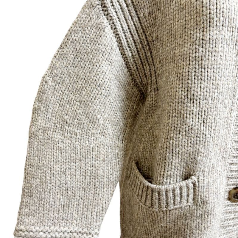23区 レディース カーディガン 厚手 ウールブレンド 太 手編み ベージュ M