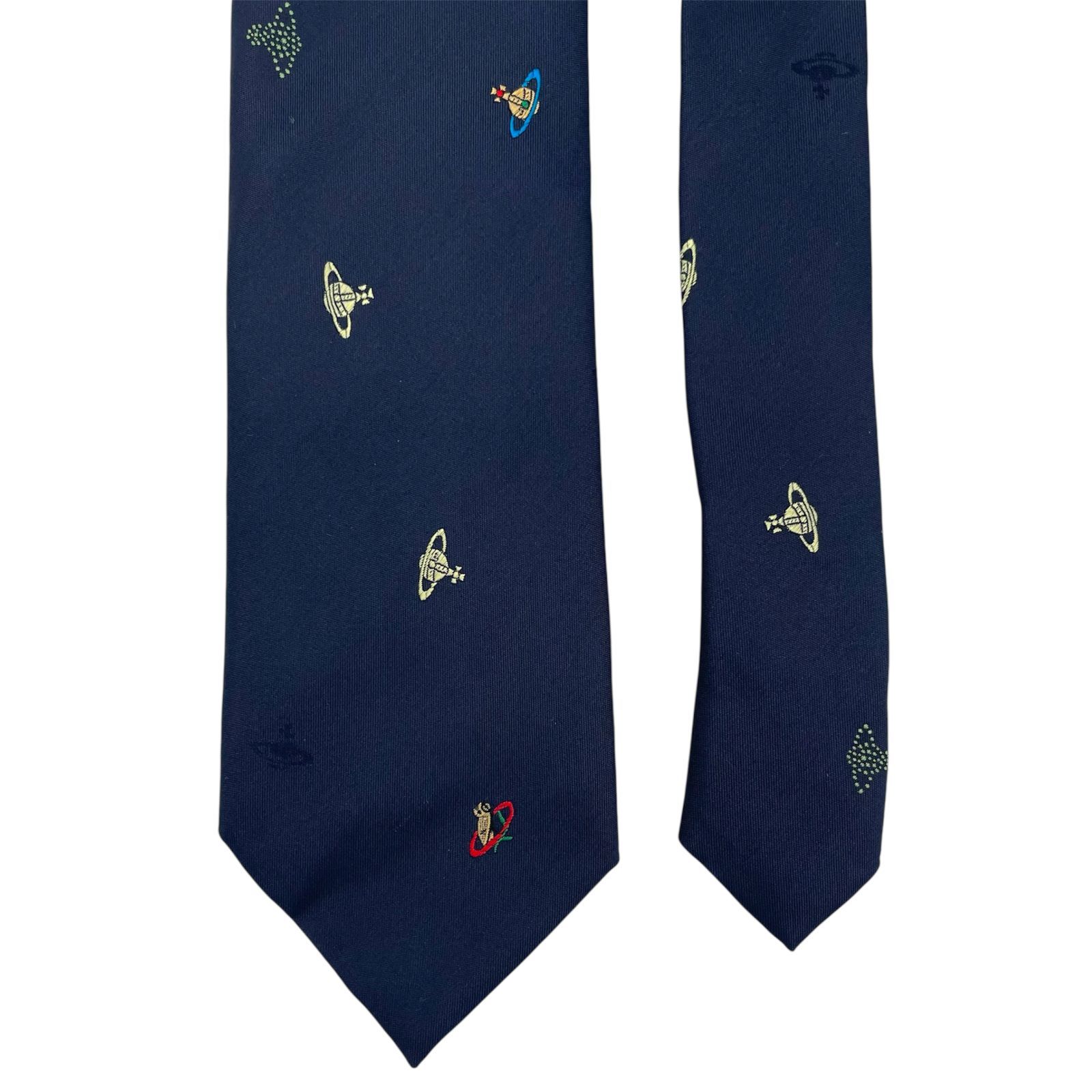 【美品】Vivienne Westwood ネクタイ オーブ フラワー ネイビー Vivienne Westwood ネクタイ ブランド ヴィヴィアン ・ウエスト