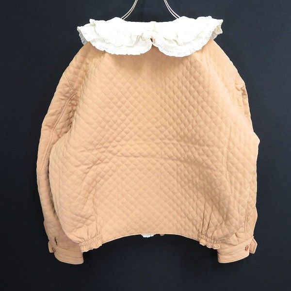 wu ワンダフルワールド KANEKO ISAO カネコイサオ ブルゾン アプリコット 白 キルティング フリル リボン 972566 k01 USTAUSTRALIA_COM_AU