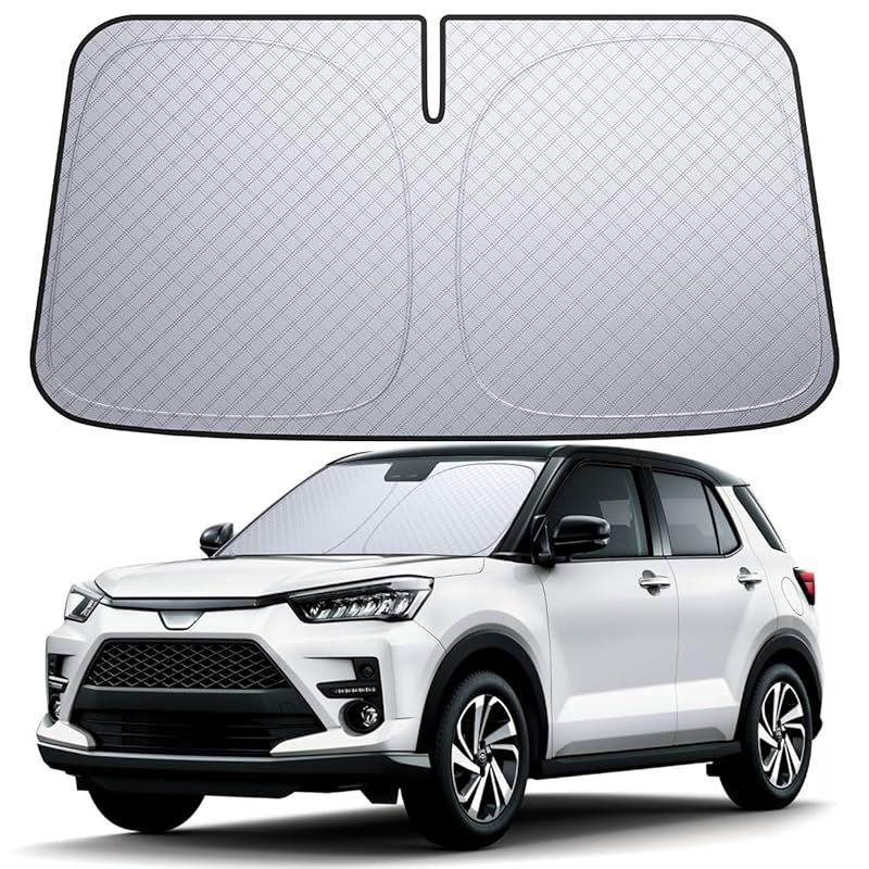 【6層断熱素材】 Lamicall トヨタ ライズ A200系 フロントガラス サンシェード: 車サンシェード 日除け 車 クルマ フロントサンシェード， 車用 フロントガラス サンシェード 折り畳み式 カーシ