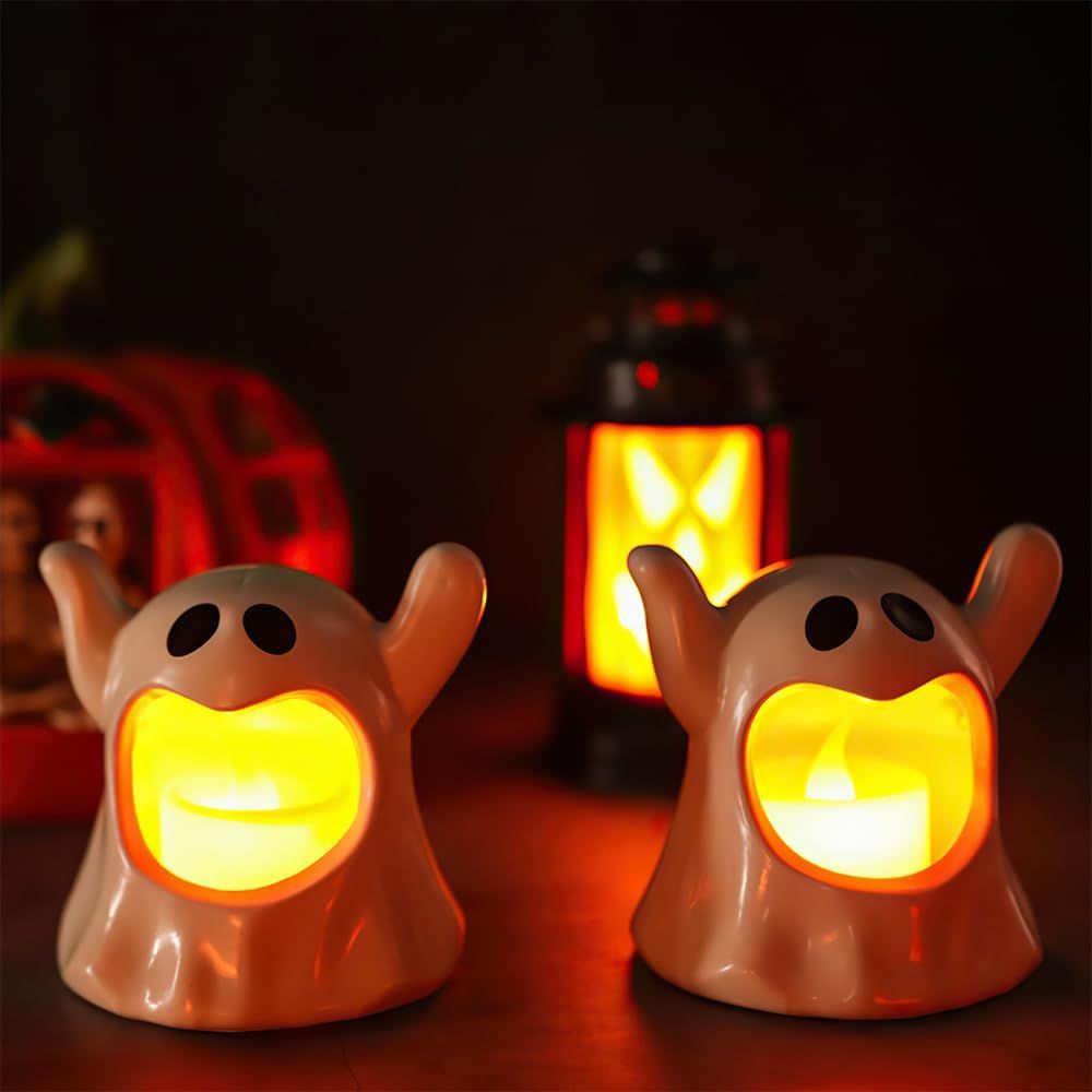 BULL ハロウィン 飾り 装飾 ライト お化け屋敷 FIRE LEDライト 置物 ライト ハロウィングッズ 室内 屋外 お化け かわいい 小道具 12個セット