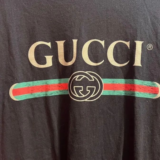 極美品】☆ GUCCI グッチ ブランドロゴTシャツ GG コットン ブラック