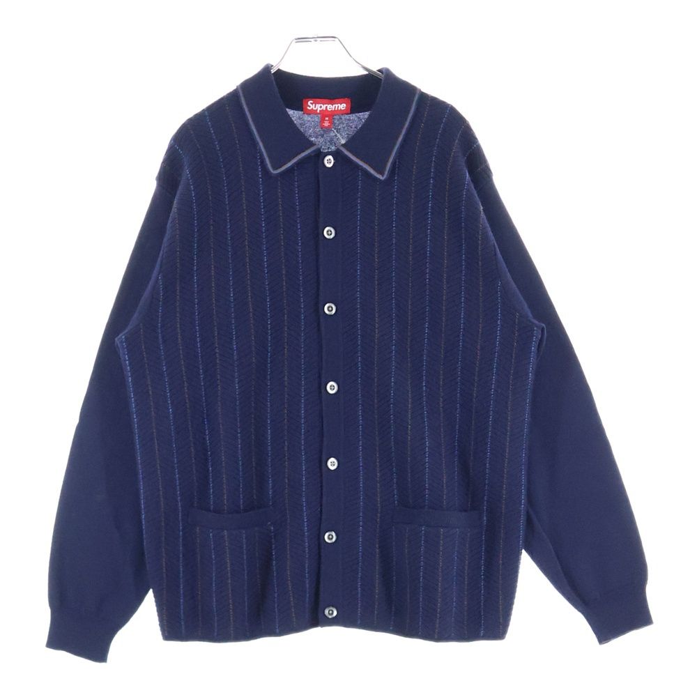 SUPREME シュプリーム 25SS Herringbone Cardigan ヘリンボーンカーディガン ネイビー