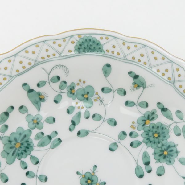 マイセン MEISSEN インドの華 カップ ソーサー リッチグリーン トリオ
