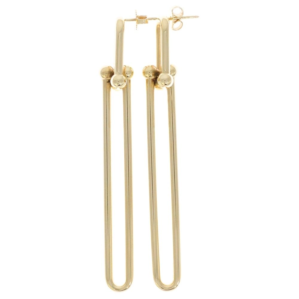TIFFANY-Co ティファニー ハードウェア ダブル ロング リンク ピアス K18YG イエローゴールド