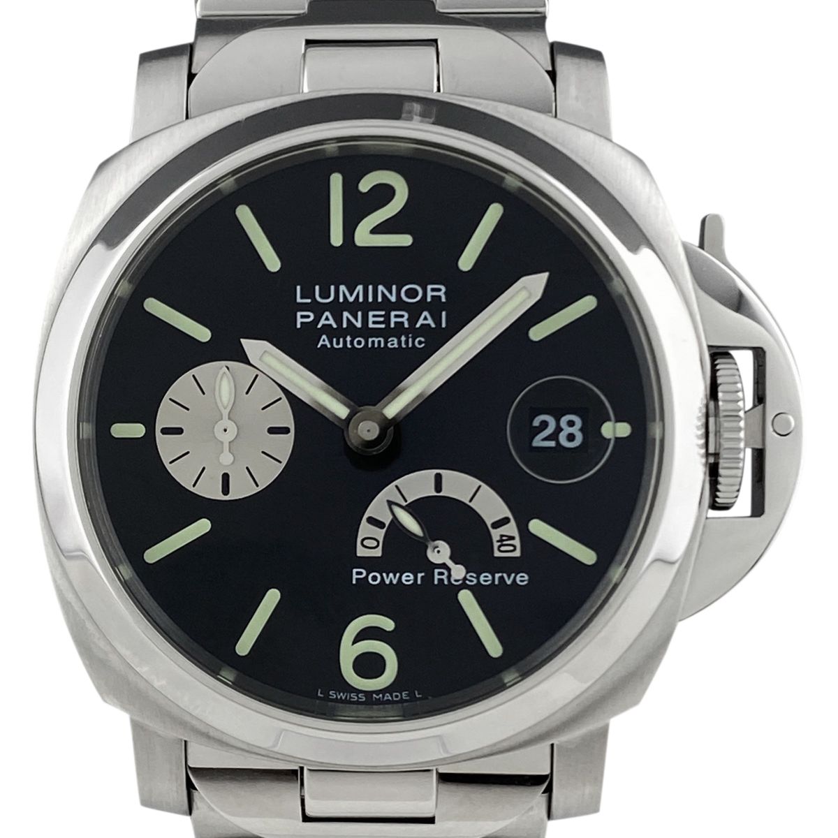 オフィチーネパネライ OFFICINE PANERAI ルミノール パワーリザーブ PAM00126 腕時計 SS 自動巻き ブラック メンズ 【中古】