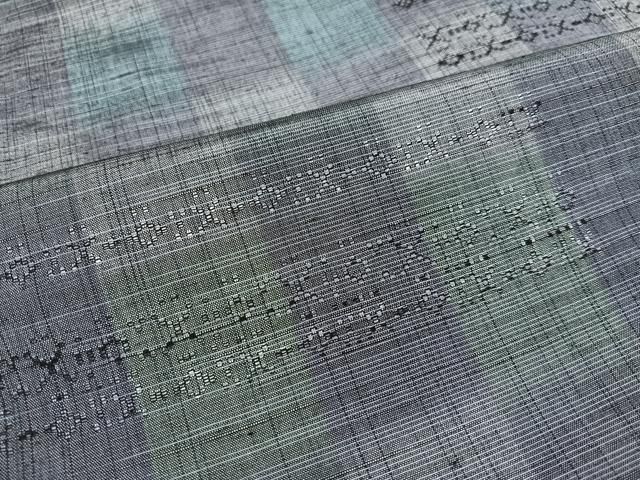 平和屋着物●上質な紬 　花織　市松　鈴乃屋扱い　正絹　逸品　未使用　AAAY5985ph 平和屋着物○上質な紬 花織 市松 鈴乃屋扱い 正絹 逸品 未使用 AAAY5985ph