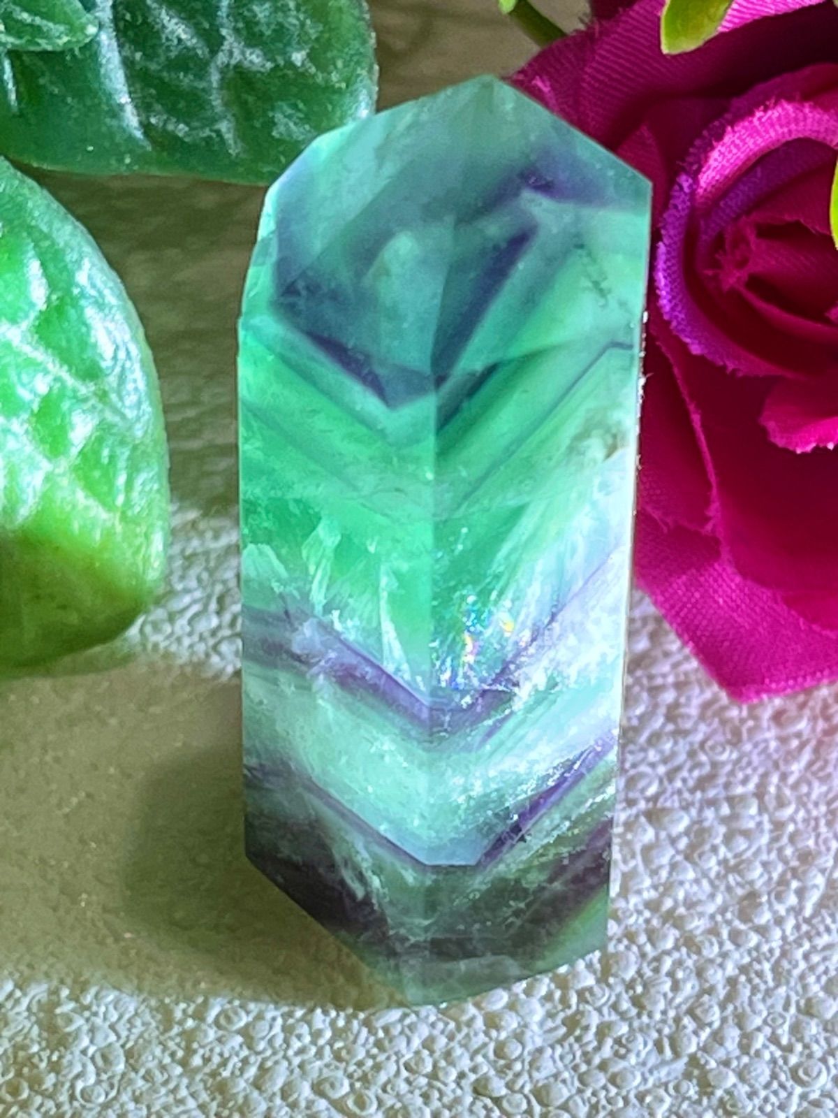 エンジェルフェザー フローライト マルチカラー 蛍石 ポイント 原石