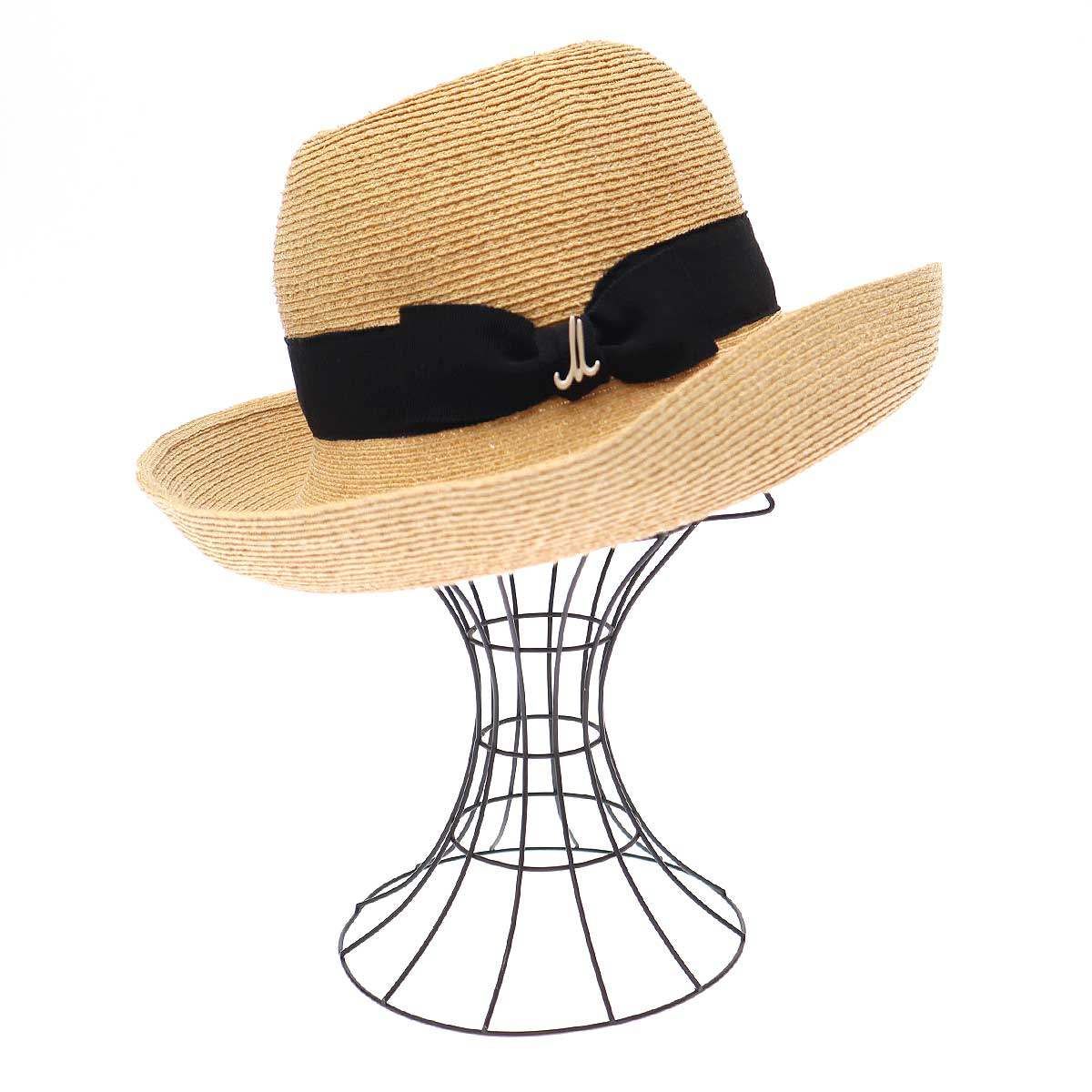 Muhlbauer ミュールバウアー ストローハット - 黄xピンク