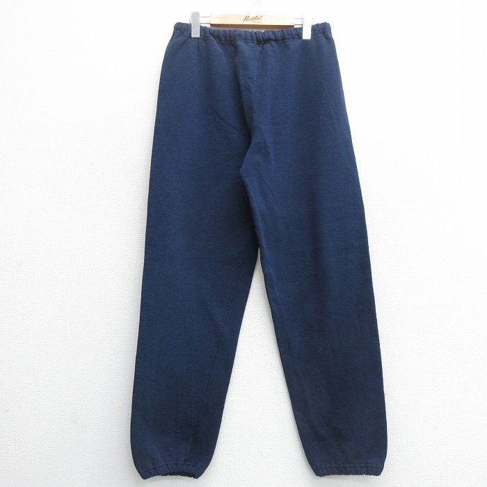 W33/古着 ラッセル スウェット パンツ メンズ 90s 無地 紺 ネイビー 24aug02 中古 ボトムス ロング