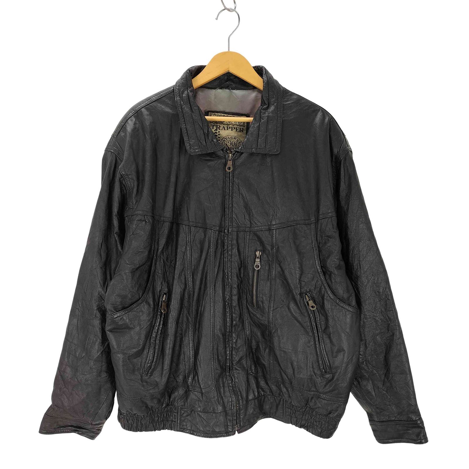 ユーズドフルギ USED古着 TRAPPER レザージップアップジャケット メンズ 表記無 