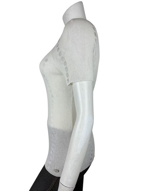 16 Pラメドットステッチ入リネンＸコットン混トップス