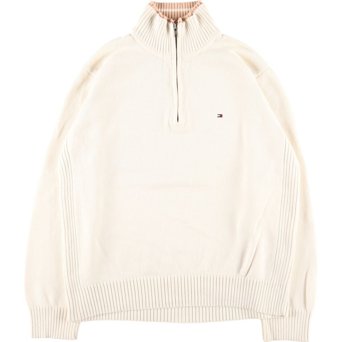 古着 トミーヒルフィガー TOMMY HILFIGER コットンニットハーフジップセーター メンズXL /eaa364707 【中古】/eaa364707