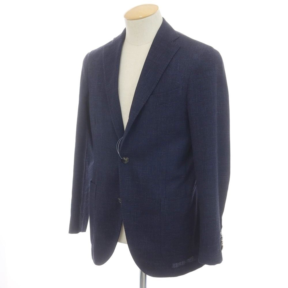 ボリオリ BOGLIOLI ウールシルクリネン K.JACKET テーラードジャケット パープルネイビー サイズ44 メンズ