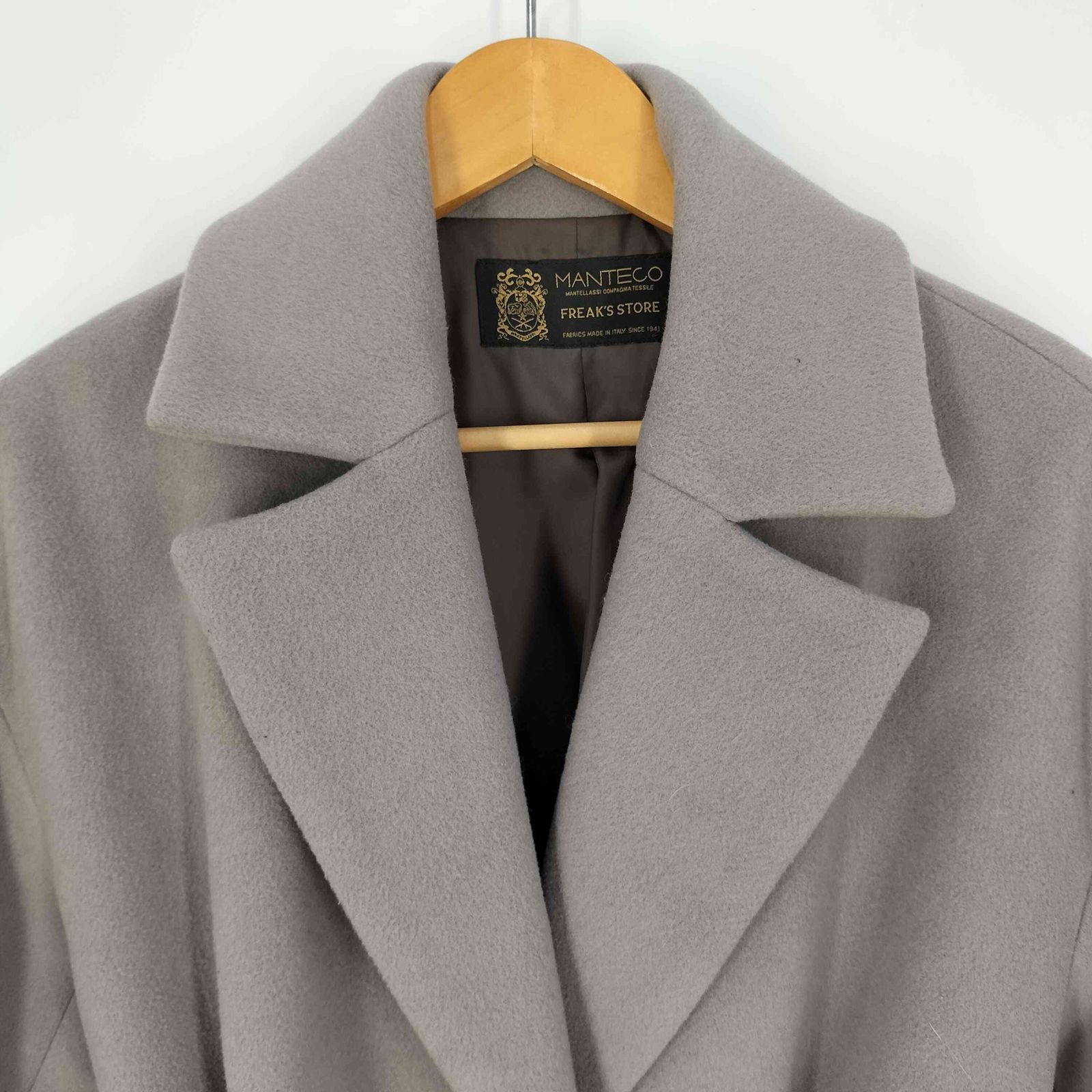 FREAK'S STORE MANTECOウールコート フリークスストア FREAKS STORE MANTECO ベルト付き 比翼 ウール