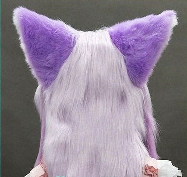 着ぐるみヘッド 猫 紫 全頭ヘッド ケモノ マスク ファースーツ 
